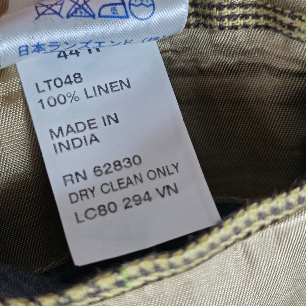 Lands End x Baird McNutt Irish Linen Plaid Sports Coat Blazer Mens 44R - Picture 9 of 9